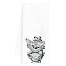 Frog Hand Towels For Bathroom, Frogs Bathroom Hand Towels, Frog Bathroom Decor, Funny Hand Towels, Frog Gifts For Women Frog Lovers, 16x24 Inch - Frog - 查看 2