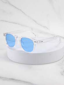 1副男女通用复古方形简约黑色时尚眼镜（适合驾驶、旅行、度假、休闲、户外活动、日常聚会） - 彩色 - 查看 17