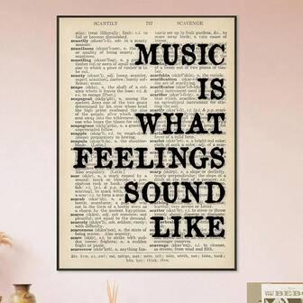 1 st/set Vintage Canvasväggkonstposter med musikcitat, "Musik är känslornas röst", Lämplig för vardagsrum, sovrum, heminredning, ram ingår ej