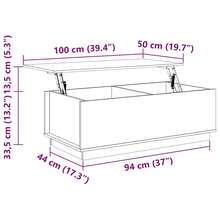 vidaXL Tavolo basso 100x50x35 cm Bois solid de pin - Castano - Visualizzare 10