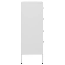 vidaXL Cômoda branco 80x35x101,5 cm preto - Branco - Ver 4