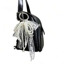 -Worthy, Niche Pearl Lace Bow Pendant For Bags, Cars, And Keychains. - 白色 - 查看 6