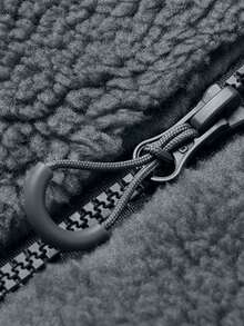 CAMEL CROWN 男士户外防风抓绒内衬夹克，保暖防静电，带帽徒步登山服