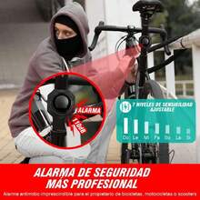 Alarma Antirrobo para Bicicleta Motocicleta, Sirena Antirrobo con Control Remoto 110dB Inalámbrico, IP65 Vibración Sensor De Movimiento 7 Niveles, Alarma De Vehículo Súper Fuerte,37854154
