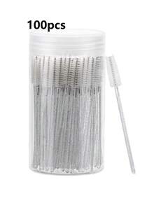 100/50支装睫毛刷、睫毛膏刷（带容器）、一次性软毛眉刷、睫毛嫁接刷、眉刷、蓖麻油刷（并非所有SKU都装在瓶子里）（多种颜色可选）