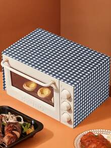 1件装时尚黑白格纹烤箱罩，不粘可重复使用涤纶材质，适用于微波炉、炉灶、烤箱 - 易于清洁的防尘罩，烤箱架保护罩，炉灶台面保护罩，炉灶台面罩，烤箱罩，烤箱侧边保护罩，烤箱罩布，炉灶侧边保护罩，烤箱保护罩，炉灶台面罩 - 彩色 - 查看 2