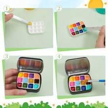 6Pcs Mini Plastic Paint Palettes White Travel Tin 12 Well 24 Well Watercolor Paint Palette Kit Mint Tin Boxes 0.03/0.05fl. Oz For Oil Travel Palette Painting Art Drawing - 紫色 - 查看 5