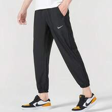NikeDri-Fit品牌Logo印花束腳透氣針織運動褲 男款黑色 - 黑色 - 查看 5