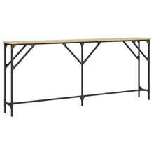 Table console vidaXL chêne sonoma 180x23x75 cm en bois d'ingénierie - Tabac - Voir 6