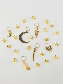 Clip à cheveux fashion en forme de croissant de lune en métal, pinces à cheveux, barrettes, accessoires pour cheveux, accessoires pour la tête, accessoires pour cheveux pour femmes - Doré - Voir 3