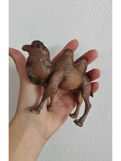 1件静态实心逼真塑料树脂野生动物沙漠骆驼模型套装，包含各种颜色的骆驼、单峰骆驼、母骆驼、双峰骆驼、动物模型、迷你动物、小型派对礼品、收藏装饰品，适合作为节日礼物