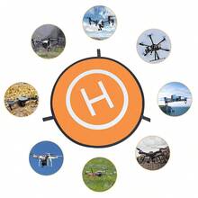 Universal Drone Landing Pad Waterproof Drone Landing Pad 55cm/21.6-Inch Single-Sided Orange/Blue, Suitable For Remote Control Drone Helicopter Landing Pad, With Ground Penetrating Nails And Reflective Tape - Multicolor - View 5