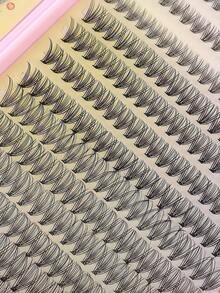 640/560PCS Cluster False Eyelashes, Single Eyelash Extension, D-Curl, 10-16mm DIY Eyelash Cluster, 10D+20D/30D+40D+50D/60D+80D+100D Waterproof False Eyelash Set, Super Thick, Makes Eyes Bigger, Easily Creates Natural Eye Makeup, Reusable, Suitable For Beginners, Weddings, Dates, Parties, Holidays, Perfect As A Gift Eyelash Set, Includes Eyelash Glue And Eyelashes, Easy-To-Use Eyelashes, Eyelash Cluster, Single Eyelash, False Eyelashes - Multicolor - View 12