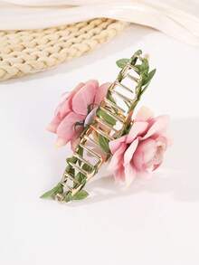 1个波西米亚风优雅花卉发爪，绿色藤蔓缠绕发爪 - 彩色 - 查看 3