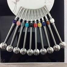 Pajitas de acero inoxidable, bombilla de yerba mate, calabaza, cuchara filtrada reutilizable, accesorios de barra de bebidas, cuchara para remover - 01 - Ver 1