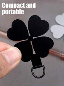 304#不锈钢四叶草心形手机支架，手机指环扣，手机挂绳，手机壳充电口固定指环扣，送给母亲、家人、朋友的礼物，生日、节日手机装饰，手机链 - 彩色 - 查看 7