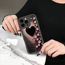 Una funda de teléfono con patrón de corazón de flores creativas y ojo de cielo, adecuada para iPhone 16/15/14/13/12/11 Plus/Pro/Max - Diseño de moda creativa unisex, regalo para amigos, familia, novio, novia - Colores mixtos - Ver 5