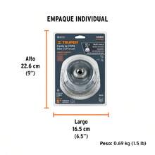 KIT 2 PZ-Carda copa 5' alambre ondulado fino, Multi-rosca, Truper - Gris Claro - Ver 3