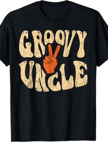 Groovy Uncle 70s Aesthetic Nostalgia 1970's Retro Uncle T-Shirt - Negro - Ver 1