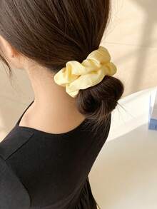 6pcs Satin Fabric Scrunchies Set, High Elasticity Non-Damaging Hair Ties, Simple Versatile Ponytail Accessories - Multicolor - View 5