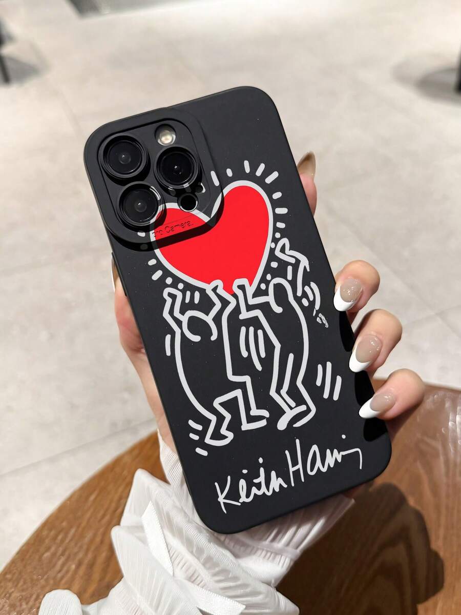 Painted Graffiti 1pc Protective Soft TPU Rubber Phone Case With Full Body Protection, Compatible With Apple 17/Air/16/11/12/13/14/15/15Pro/15Plus/15ProMax/7Plus/8Plus/X/XSMax/XR/11Pro/12Pro/13Pro/14Pro/12Mini/13Mini/11ProMax/12ProMax/13ProMax/14Pro/14Plus/6/6S/6Plus/7/8/16Pro/16Plus/16ProMax/SE And Galaxy A54/A14/A12/A13/A15/A32/A33/A24/A52S/S20/S21/S22/S23/S24/S23Plus/S24Ultra - Multicolor - View 1