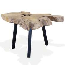 mesa vidaXL Basse Teck autêntica 80x70x38 cm - Castanho - Ver 4