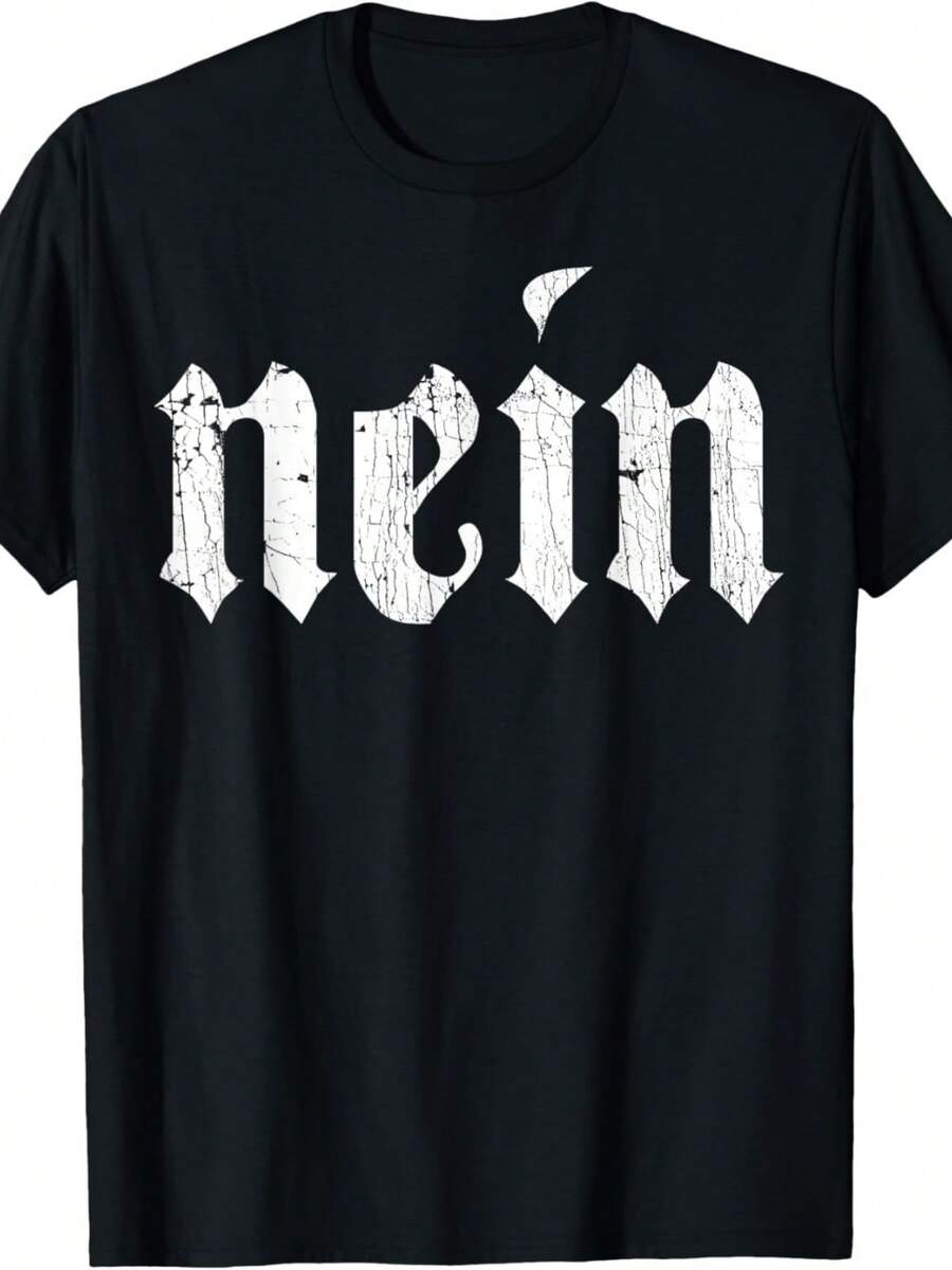 Nein German Saying No Funny Deutschland Vintage Unisex T-Shirt - màu đen - Xem 1