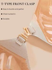 1pc Strapless Invisible Adhesive Gel Bra, 3cm Padded For Extra Support And Lift, With Adhesive Breast-Lifting Tape, Suitable For Small Busts And Nipple Covers, Perfect For Wedding Dresses And Formal Gowns. - Multicolor - View 6