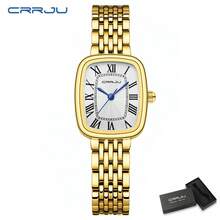 CRRJU Women Watch Luxury Fashion Quartz Rectangle Dial Waterproof Stainless Steel With Date Lady Gift - Multicolor - View 18