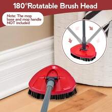 Spin Mop Scrub Brush Head Compatible With Oceda EasyWring 1-Tank System, 2 Pcs Scrub Brush, Floor Scrubber Hard Bristle Cleaning Brush For Bathroom, Kitchen, Tub And Tile - 紅色 - 查看 8