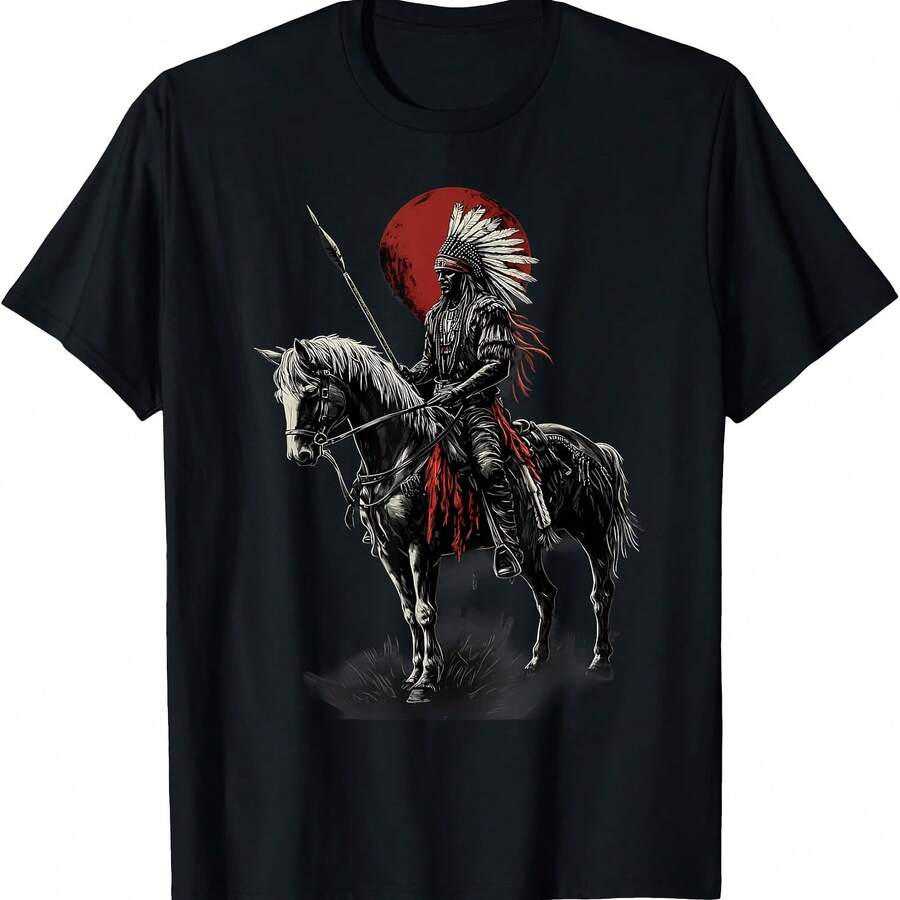 Camiseta de la Universidad de Diseño de Caballos Ride Ride con tocado de plumas - Negro - Ver 1