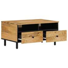 vidaXL Couchtisch 80x54x40 cm Massives Mangoholz - Braun - Übersicht 4