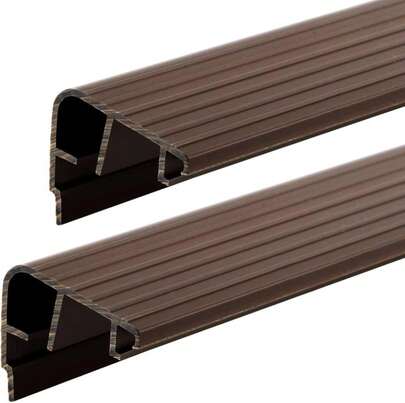 Pangda 36 Inch Fixed Vinyl Sill Cap Replacement Threshold Single In-Swing Doors Only Trim-To-Fit(36 Inch,Dark Brown,4 Pcs)