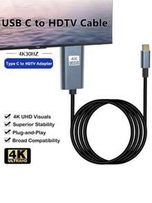 Type-C 转镜像线，支持 4K 高清，可将手机或电脑连接到外部显示器进行镜像，连接简便，使用方便，提升工作和娱乐体验。（请参考兼容型号并仔细购买。）