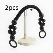 18.9-Inch Wooden Beaded Rope Bag With U-Shaped Handle Suitable For Beach Bags Crochet Bags Vintage Bags DIY Projects And DIY Wallet Making. Travel Essentials Holiday Essential Beach Essentials Purse Extender - Multicolor - View 7