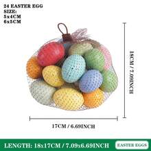 Juego de huevos de Pascua coloridos, huevos de plástico creativos, adorno DIY para primavera, sala de estar, dormitorio, TV, mueble, hogar, oficina, decoración de fiesta - Azul - Ver 7