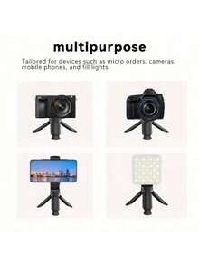 Compact Mini Desktop Tripod With 1/4 Inch Screw - Universal Stand For DSLR, Compact Cameras, Smartphones & Gopro - White - View 1