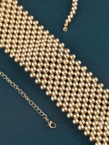 Nuevo collar de corbata con forma de flecha tejida a mano en color dorado, corbata de moño con cuentas, accesorio de moda para ropa con fondo blanco, decoración de camisa - A403 - Ver 5