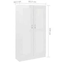 vidaXL Bibliothèque Blanc brilhante 82,5x30,5x150 cm Bois d'ingénierie - Branco - Ver 8