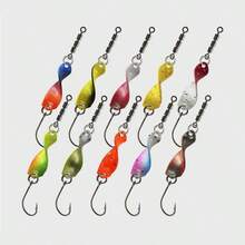 10pcs/Box 7cm/2.5g Trout Rotating Spoons - Long Distance Casting Metal Lures, Suitable For Bass, Salmon, Pike, With Brass Rotating Blades For Lake And River Fishing Smallmouth Bass Lures - Multicolor - View 2
