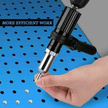 Electric Rivet Nut Gun Adapter, Cordless Drill Riveting Tool, Multipurpose Insert Nut Pull Rivet Gun For DIY & Industrial Use - Negro - Ver 4