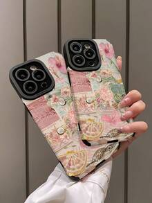 1pc Summer Coconut Tree Pattern Vertical Faux Leather Anti-Fall Anti-Fingerprint Shockproof Phone Case Compatible With Apple And Models - Multicolor - View 5