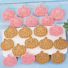 Halloween Cookie Cutters Set 10Pcs 3D Spooky Plastic Pumpkin Ghost Cookie S Stamps For Baking DIY Kids Party Supplies - 1 - Xem 4