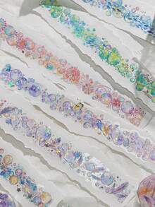 1卷全息银色不规则胶带，浮梦系列，冰晶PET 3D剪贴簿底衬DIY贴纸 - 彩色 - 查看 7