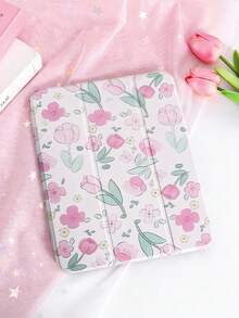 1 件装春季花卉彩绘平板电脑保护套，兼容 iPad 10/11/10.2/10.5/Air4/Air5/10.9/Pro11/Air 11 英寸 (M2)-2024/Pro 11 英寸 (M4)-2024/iPad Air 11 英寸 (M3) 2025/iPad (A16) 11 英寸第 11 代 2025、Mini 6/Mini 7/Air1/Air2/9.7、Tab A8 10.5 英寸 2022，包含笔槽、三折支架、磁吸式睡眠/唤醒功能，简约/创意/独特/可爱/小众设计（不含平板电脑） - 彩色 - 查看 2