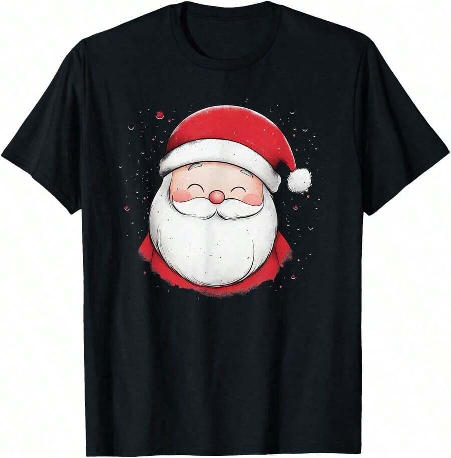 Wyxexx Funny Reindeer Selfie Santa Men Women T-Shirt - Đen 3 - Xem 1