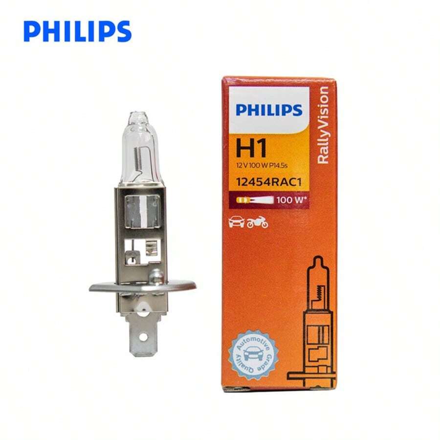 PHILIPS 100W 12V Halogen Car Headlight Bulb, Made Of UV-Resistant Quartz Glass, High Pressure & Heat Resistant, Bright Lighting Without Glare, Plug And Play