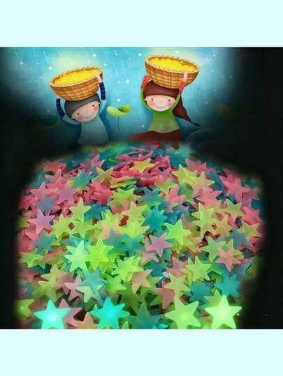 Star And Moon Luminous Wall Stickers, Three-Dimensional Five-Pointed Star And Moon Room Decoration Stickers, Creative Room Decorations