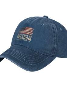 USA Flag 250 Years  3 Things Colorful Printed Baseball Cap Adjustable Cotton Baseball Hat For Men Women  Birthday Gift For Cycling Lover Camper Friend - 藏蓝色 - 查看 2