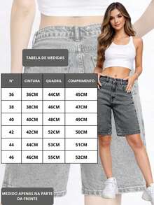 Women's Denim Shorts, High-Waisted, Black Marbled Gray, Summer Fashion - 灰色 - 查看 6